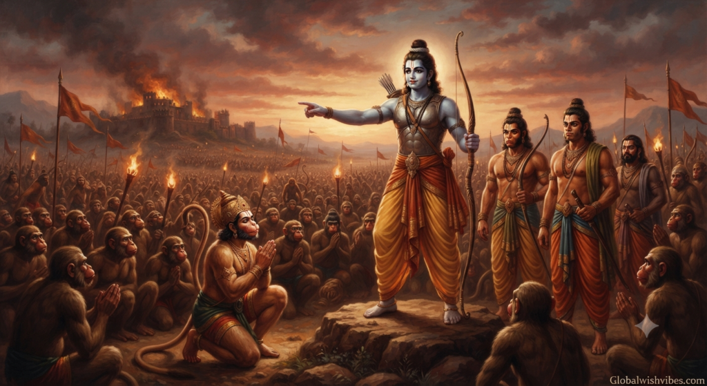 Lord Rama maintaining peace and patience during vanwas