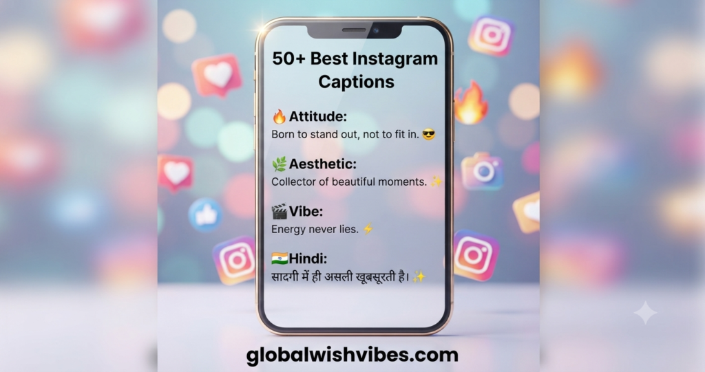 Best Instagram captions for photos and reels showing attitude, aesthetic, and vibe categories