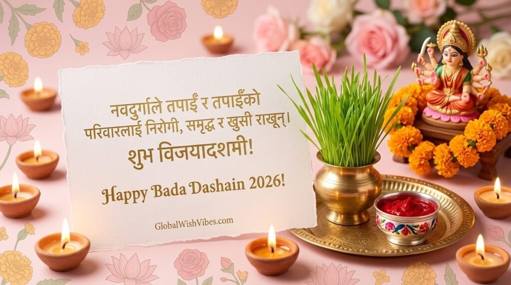 Vijaya Dashami Good Health and Prosperity Wishes Image GlobalWishVibes